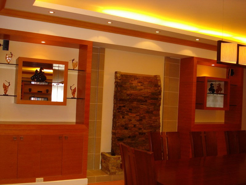 Dining Room Shelves and Water Feature